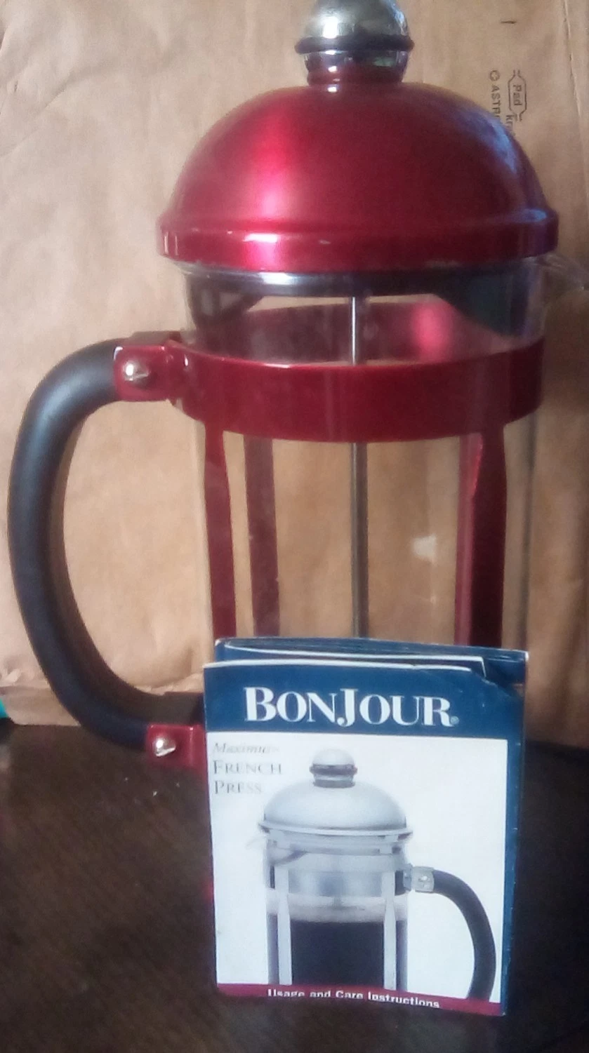 BonJour Maximus French Press Pot 8 cup/34 oz., red
