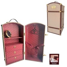 American Girl Samantha Steamer Trunk Pleasant Co Wardrobe Storage Mirror Hangers
