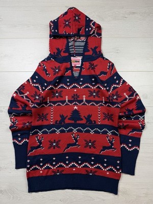Tipsy Elves Y2K Pullover Damen Kapuze Funky gemustert Strick