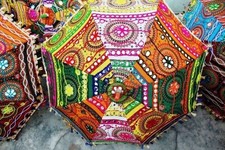 20 PC Lot Decorative Indian Hand Embroidered parasol Vintage Sun Shade Umbrella