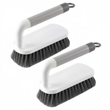 2Pcs Scrub Brush Heavy Duty Cleaning Scrubbing Brushes With Handle For Bathroom