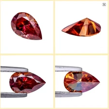 5 Ct Natural Watermelon Red Color Pear Cut Lab Grown CVD Diamond GGA Certified