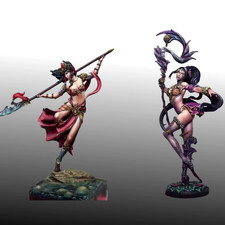 1/24 Scale Painted Fantasy Female Miniatures Resin Display Models for Diorama