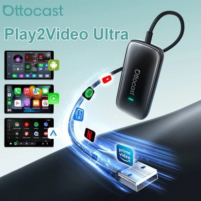 Ottocast Play2Video Ultra Multimedia Aibox Wireless Carplay Video Player APP Hub