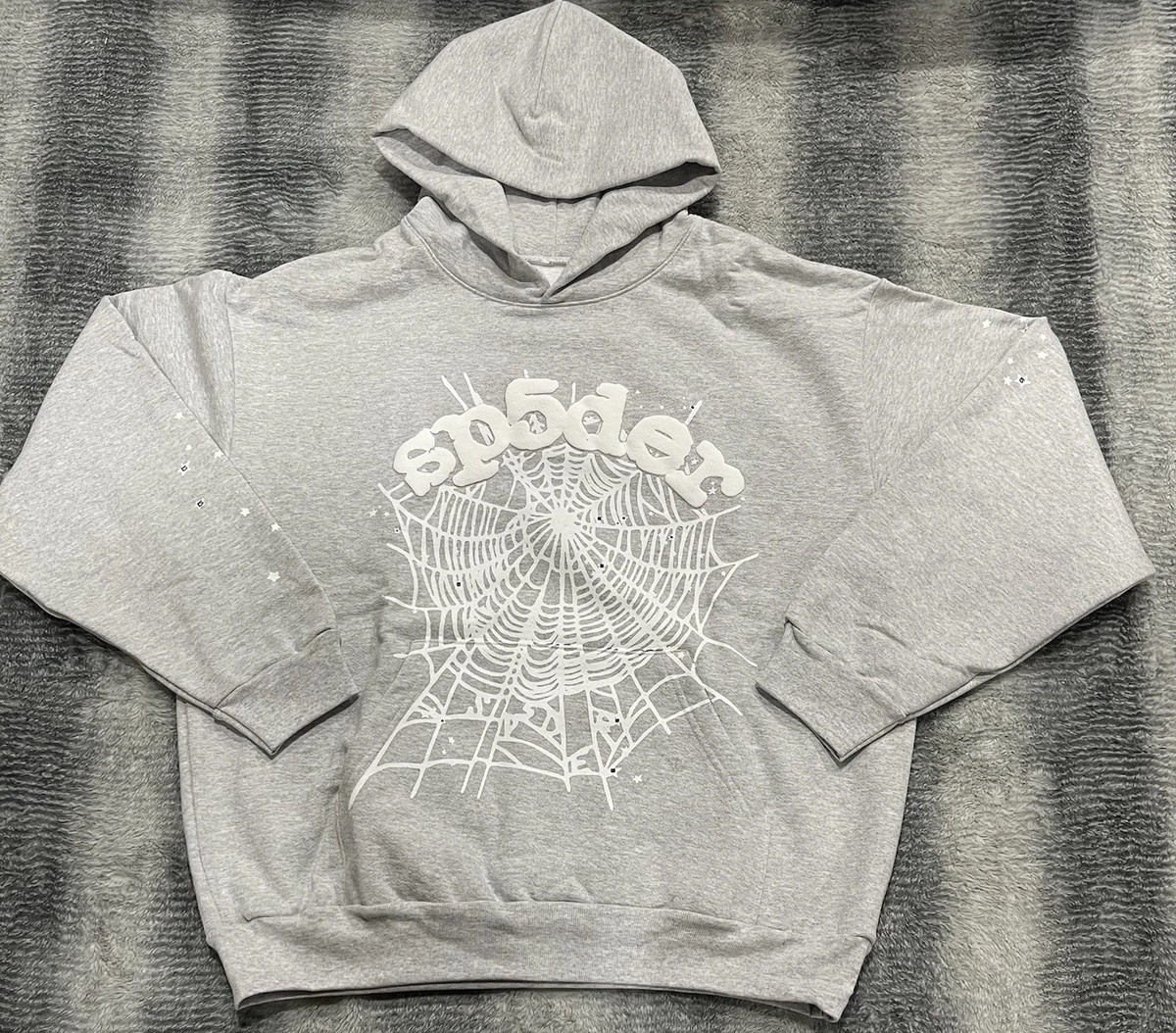 Size Large - Sp5der OG Web Hoodie Heather Grey FW23 | eBay