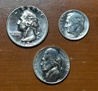 1954 PARTIAL PROOF SET - QUARTER, DIME, NICKEL ONLY