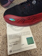 Michael Jordan Autographed Retro 12 Flu Game Size 13 Upper Deck Authenticated
