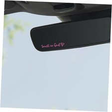 2 PCS Trust in God Rearview Mirror Decals, Automotive Vinyl Rear Heart God-pink