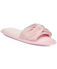 Charter Club Womens XLarge 11/12 Twisted Open-Toe Slide Slippers Mauve Pink 126