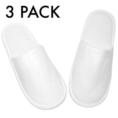 Disposable Slippers Closed Toe Spa Slippers White Non-Slip Hotel Travel Guest