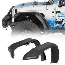 Fit 2018-2026 Jeep Wrangler Gladiator 2x Steel Front Fender Flares Wturn Leds
