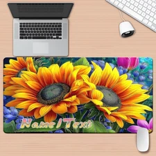 40*90cm1pc ized XXL Large NameTextLogo Computer Desk - Non-Slip Rubber Base, Was