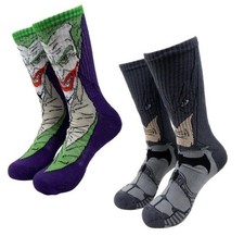 Batman and Joker Character Crew Socks 2-Pair