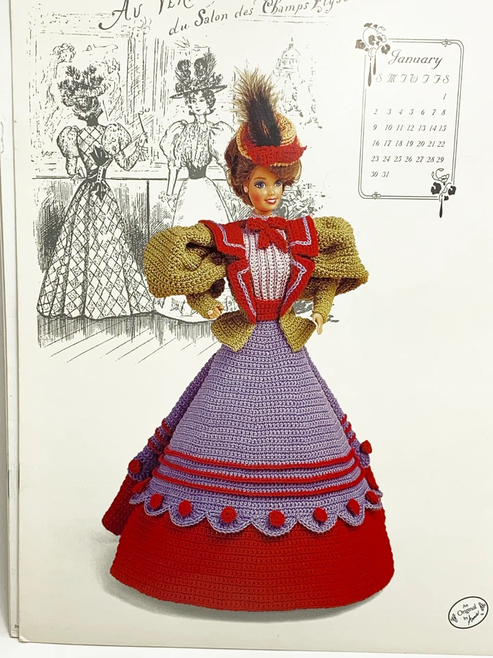 Annie's Calendar Bed Doll Crochet Pattern 4 Book Lot 1994 Jan Feb Jun Bridal - Image 4 of 4