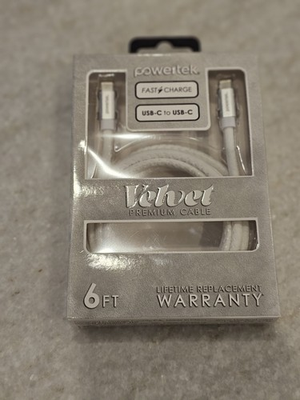 #ad #ad Liquipel Powertek Pastel Velvet USB C to USB C White NEW $11.99