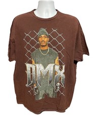 DMX Rap Shirt Men XL Brown Short Sleeve Hip H...