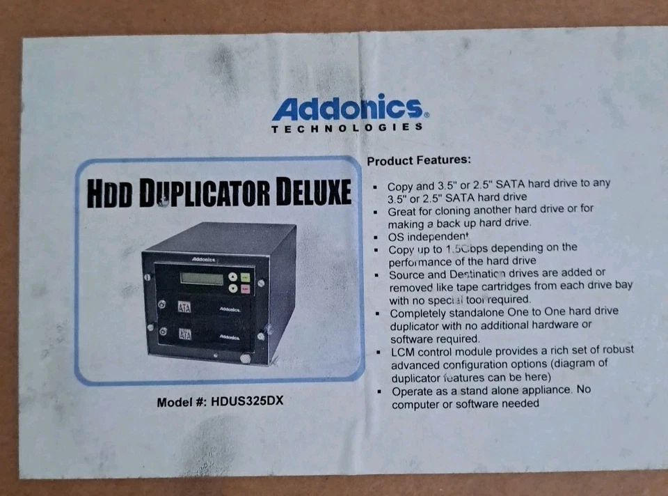 Duplicador de disco duro Addonics AE25SN35SA NUEVO Foto 3 de 4