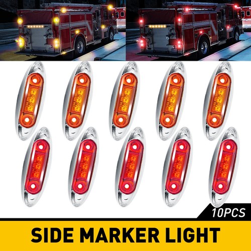 10 Pack 24V White 6 SMD LED Indicator Lights For Truck Trailer - Marker Clearance Lights