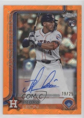 2025 Chrome Logofractor Edition Orange Refractor 19/25 Pedro Leon Auto RC 13ql