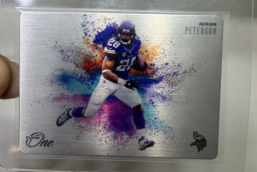 2024 Panini One NFL Adrian Peterson Colorblast #CB-APN SSP CASE HIT Vikings