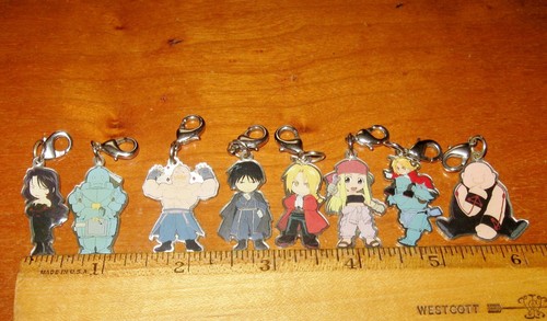 8 dijes de alquimista Fullmetal de colección tirador de cremallera 2004 DIVERTIDO raro conjunto mercancía de anime - Imagen 12 de 18