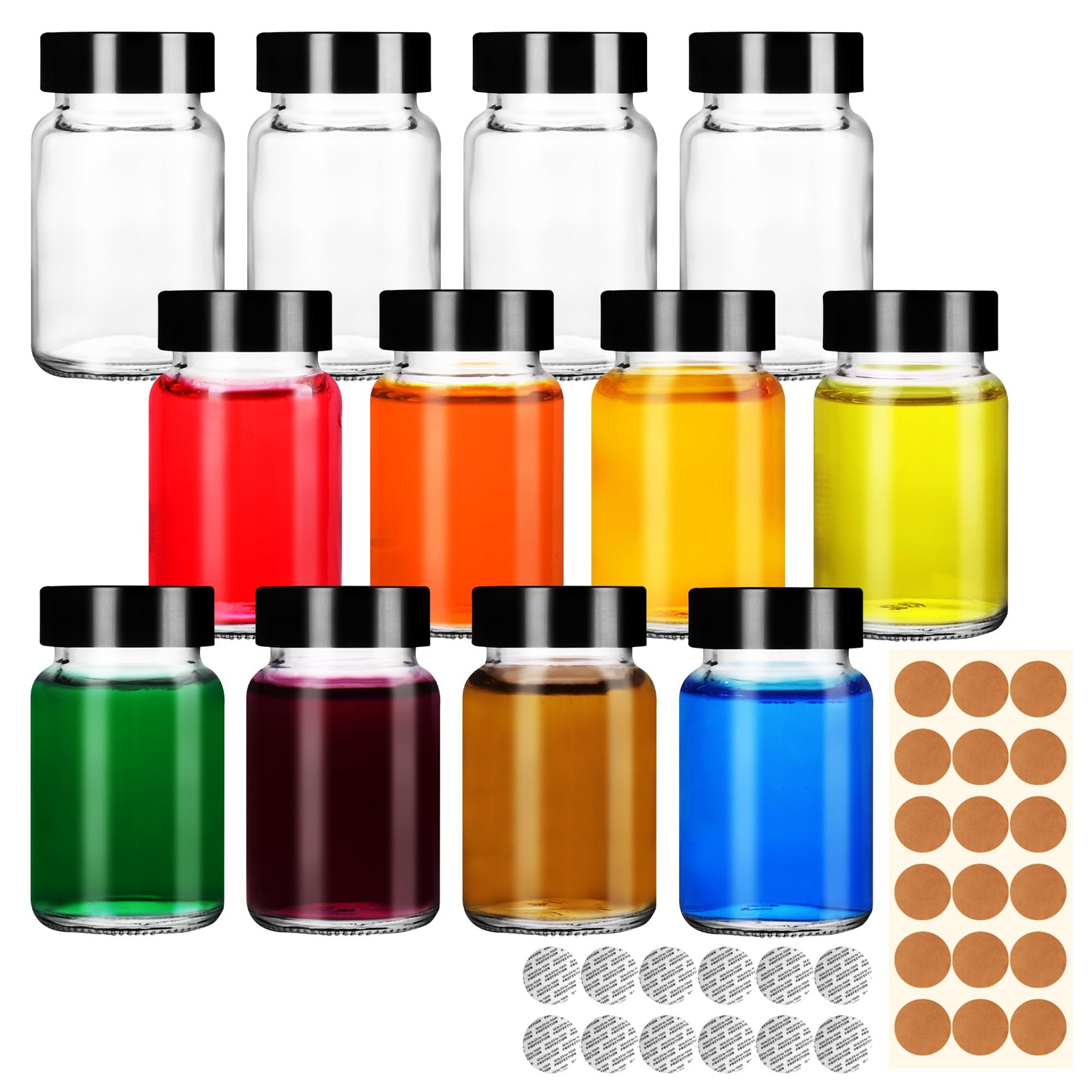 With Caps 12 Pack 60 Ml Empty Juicing Bottles With Screw