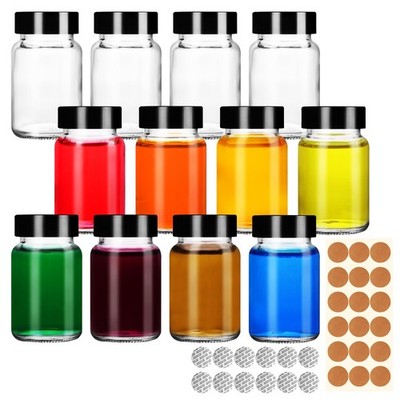 2 Oz Glass Shot Bottles With Caps 12 Pack 60 Ml Empty Juicing Bottles With Screw