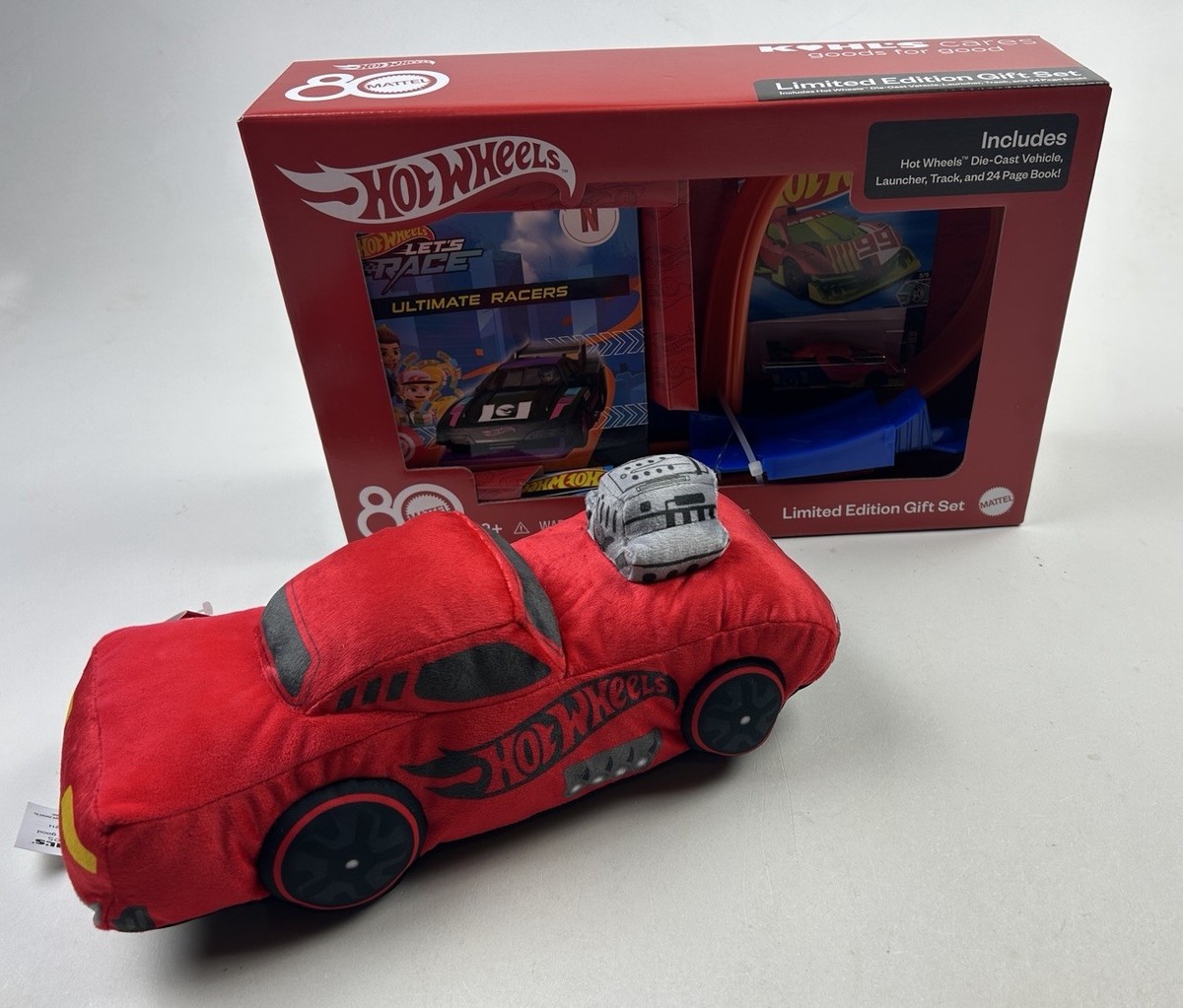MATTEL 80TH Anniversary HOT WHEELS LTD Ed Gift Set w/ Red Car