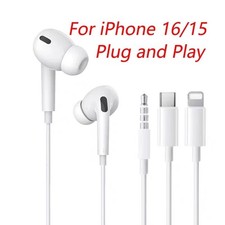 Wired Headphones For iPhone17 16 15 14 13 12 IPad in-Ear Earphones Lightning USB