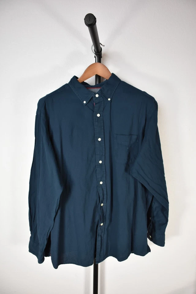 Мужская рубашка Daniel Cremieux Collection XXL — синяя с длинным рукавом на пуговицах - Изображение 3 из 4