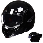 ILM Vintage Full Face Modular Motorcycle Helmet Adult 180° Flip up Black DOT