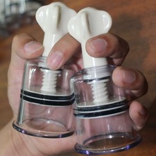 2pcs Twist Vacuum Suction Cup Rotary Cup No Pump Nipple Breast Enlarger Sucker