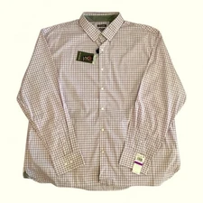 VAN HEUSEN Men’s long sleeve Regular Fit  shirt Pink And White Stripes color, XL