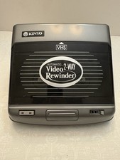 Rebobinadora de cinta de video VHS automática bidireccional Kinyo 1990 de colección tecnología de medios retro ~ probada