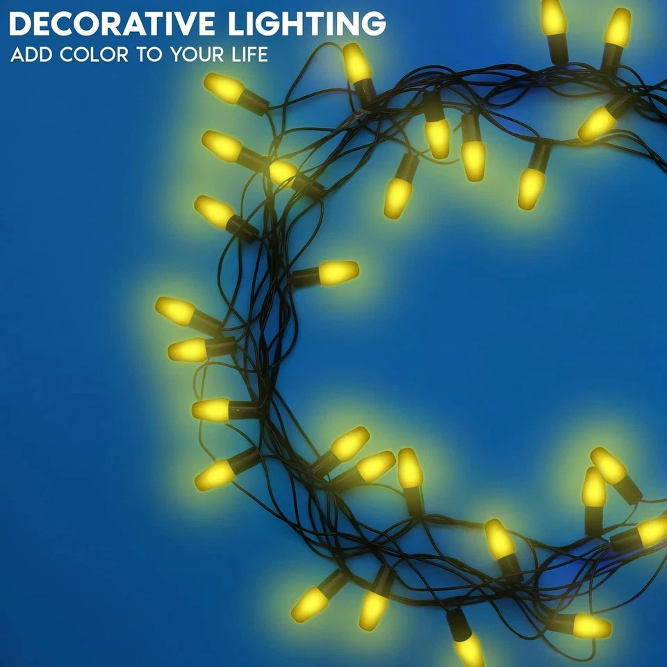 Durable Yellow LED String Light Bulbs, 25-Pack - Image 4 of 4