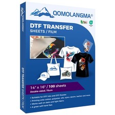 US 14" x 16" DTF Transfer Film - Double Sided, Warm Peel- 100 Sheets/pack
