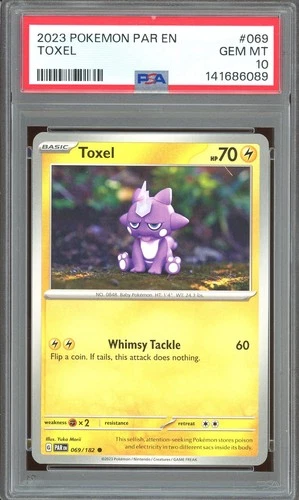 Pokemon TCG Scarlet & Violet Paradox Rift #069 Toxel PSA 10 Low Pop Yuka Morii