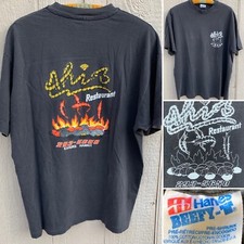 Vintage Ahi’s Restaurant Kahuku Hawaii T Shirt Single Stitch XL Made In USA