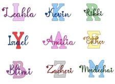 Personalized Name and Initial Wall Decal Custom Name Sticker Room Nursery Decor