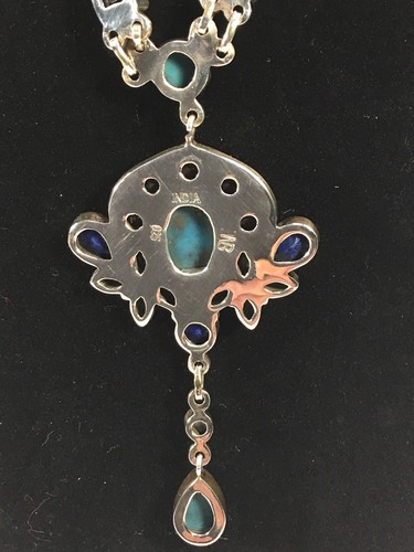 Nicky Butler 925 Sterling Silver Multi Gemstone Pendant Necklace Signed W/BOX - Picture 10 of 19