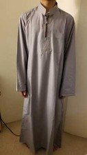Men Abaya Robe Thoub Daffah Dishdasha Islamic Arab Muslim Dress Dubai Kandoora