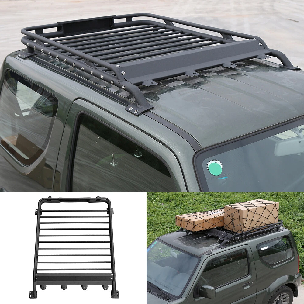For 2007 2017 Suzuki Jimny Car Roof Rack Basket Cargo Luggage Carrier Box Black