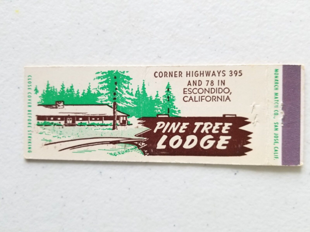 Pine Tree Lodge Trailer Park Hwy 395 & 78 Escondido Ca. Full Length Cover.
