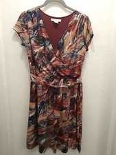 Ladies wrap around dress by Liz Claiborne, Autumnal colours, size UK 6, US XL. 