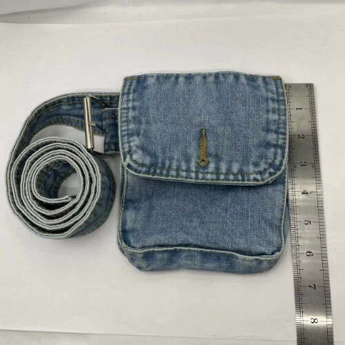 Cinturón de mezclilla para mujer con bolsa desmontable cinturón informal cinturón de mezclilla - Imagen 1 de 5