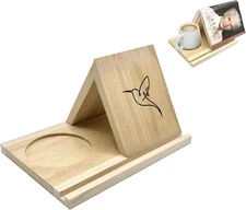 "Dedication"'Wooden Triangle Book Holder Stand Custom Desktop Book Stand for