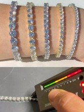 2-8mm VVS1 D Color MOISSANITE Tennis Chain Bracelet 925 Silver Passes Tester 