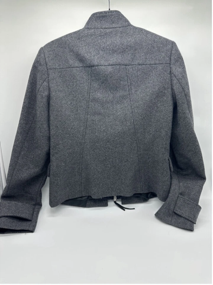 Женская куртка Benetton серая шерстяная смесь размер 44 - Изображение 3 из 4