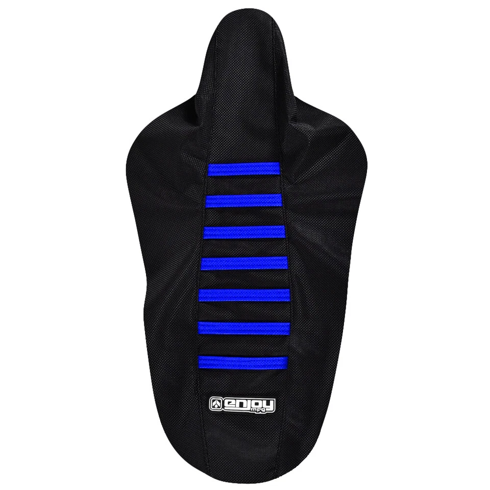 Cubierta de asiento Yamaha YZ 85 2002-2014 de Enjoy MFG todo negro azul costillas #96 Foto 4 de 4