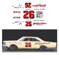  26 Junior Johnson Holly Farms DECAL 1/64 scale fits AFX Tyco Lifelike Autoworld